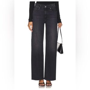 PAIGE Sasha Viper Washed Black Wide-Leg Jeans